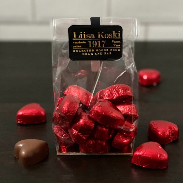 Fyllda chokladhjärtan 190g Röda