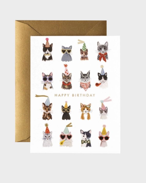 Cool Cats syntymäpäiväkortti -Rifle Paper Co.