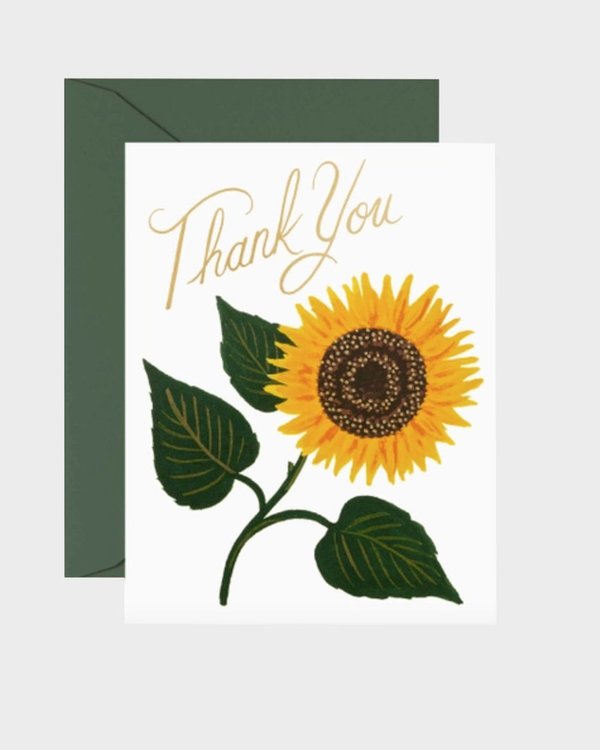 Sunflower Thank You kiitoskortti -Rifle Paper Co.