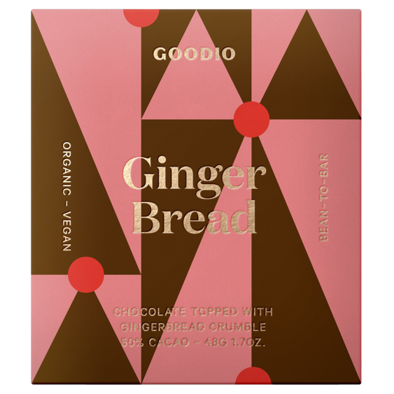 Gingerbread  -GOODIO piparkakkusuklaalevy 48g MADE IN FINLAND Vegan Gluteeniton Maidoton luomu